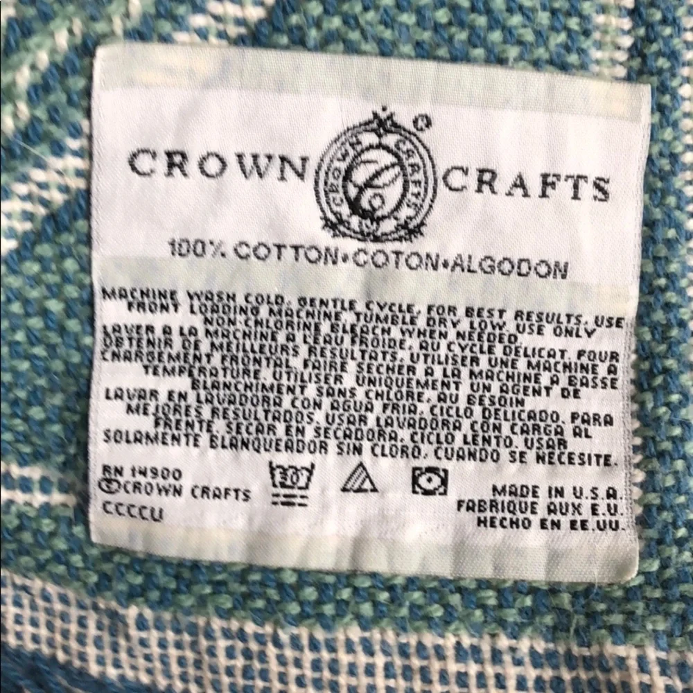 Crown Crafts 100% Cotton Throw Blanket